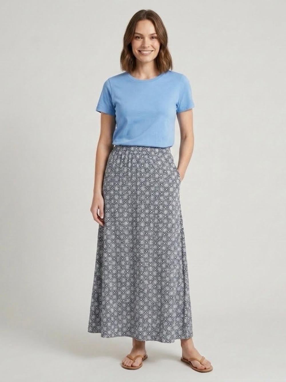 Talbots Geometric Medallion Print Knit Maxi Size XL VGUC